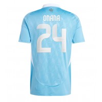 Camiseta Bélgica Amadou Onana #24 Segunda Equipación Replica Eurocopa 2024 mangas cortas